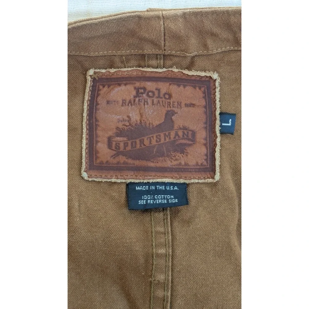 Vintage Polo Ralph Lauren Sportsman Hunting Shooting Duck Canvas Vest USA Large